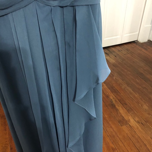 Blue Strapless Bridesmaids Dress - Picture 5 of 7